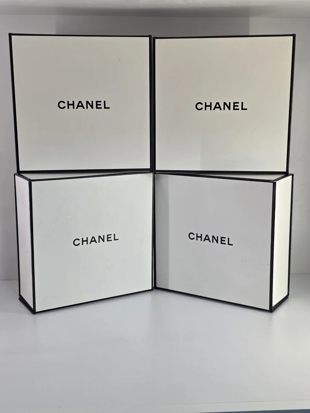 Authentic CHANEL White Luxury Gift Boxes - Set of 4